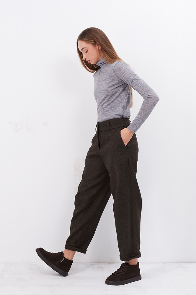 Штани балон на підкладці брунатний 3 (БР 89/3)